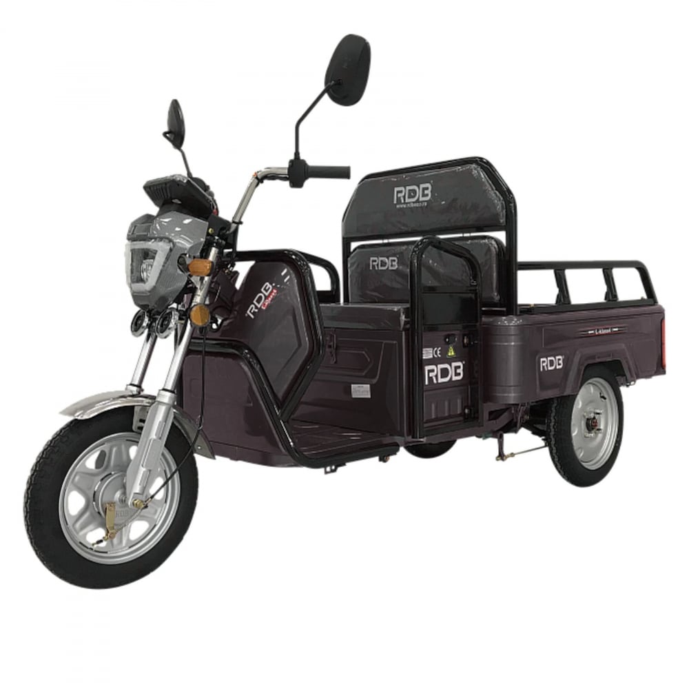 Triciclu Electric cu remorca 1350W, Fara Permis (viteza max 25km/h), RDB L-KLASS 4, Omologata, CIV inclus [6]