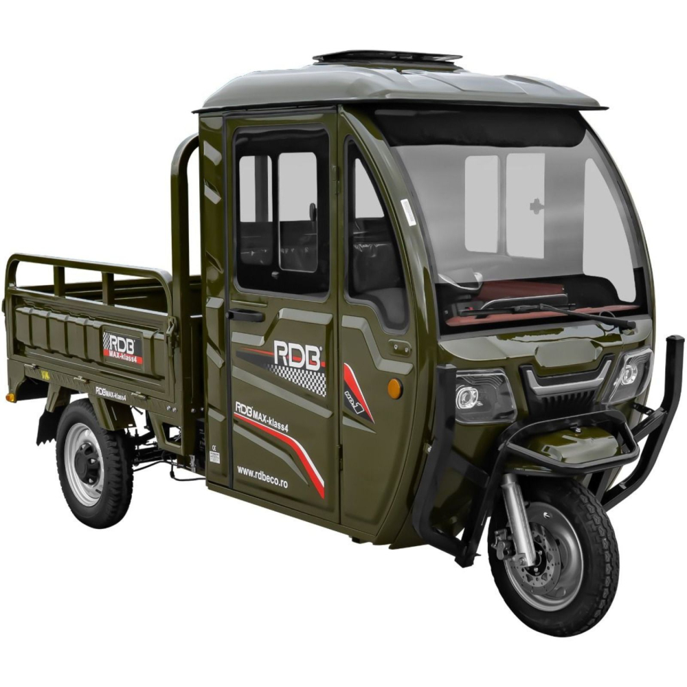 Triciclu Electric utilitar MAX KLASS4, model 2026 cu cabina, motor 4000W, Fara Permis (viteza max 25km/h), Carte RAR inclusa [25]