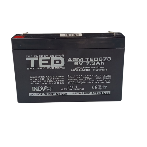 Piese masinute electrice copii - Acumulator 6V 7.3Ah jucarii electrice