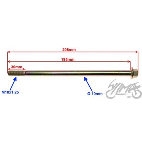 Ax roata fata universal  scutere 206 mm, M10 [1]