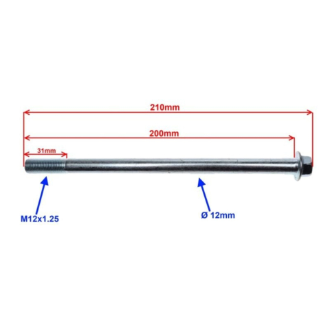 Ax roata fata universal tricicluri, scutere, 210mm lungime, M12 [1]