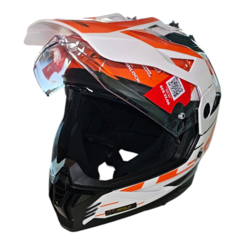 Casca Moto, ATV LS2 Pioneer 2, Adventure MX702, Alb-Portocaliu [1]