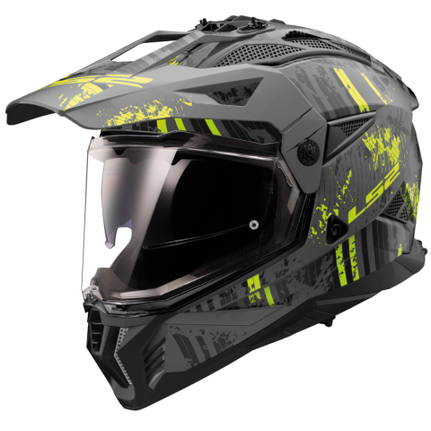 Accesorii - Casca Moto, ATV LS2 Pioneer 2, Adventure MX702, Negru-Galben