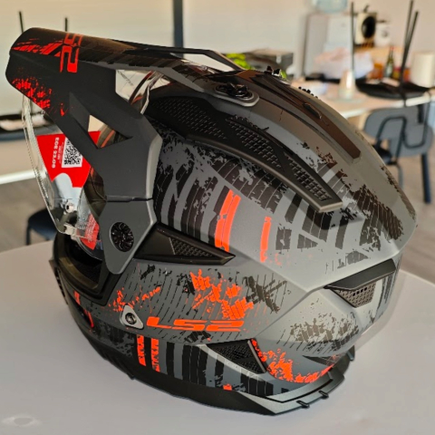 Casca Moto, ATV LS2 Pioneer 2, Adventure MX702, Negru-Rosu [1]