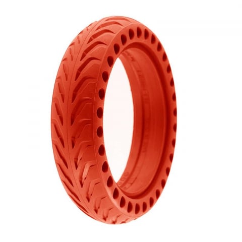 Cauciuc plin trotineta electrica 8 1/2×2  (8.5" x 2) cu gauri pentru vibratii scazute, Rosu