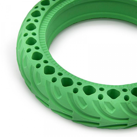 Cauciuc trotineta electrica 8 1/2×2 (8.5" x 2), plin cu gauri de amortizare socuri, culoare verde [2]