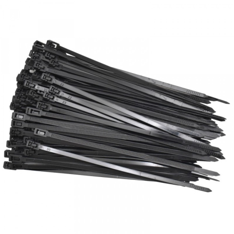 Scule si intretinere - Colier de Plastic 5x200mm Negru, Reutilizabile, 100 buc per set.