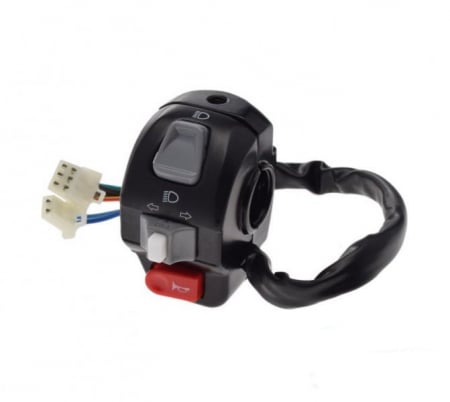 Electrice diverse - Set butoane semnalizare, faza scurta/lunga, claxon, universal, partea stanga cu filet oglinda.