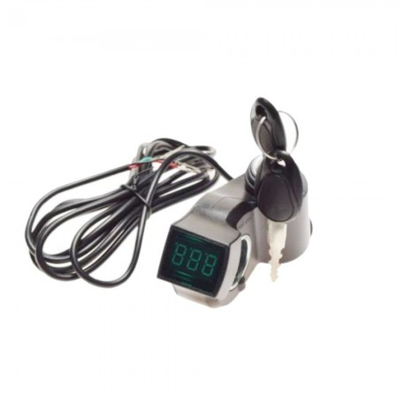 Electrice diverse - Contact bicicleta / trotineta cu voltmetru, prindere ghidon