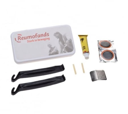 Scule si intretinere - Kit petice, solutie, leviere plastic, camera bicicleta/trotineta