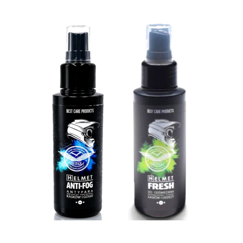Kit Întreținere Cască Moto și ATV , Spray Anti-Aburire Vizieră + Spray Odorizant Interior, 2 x 100 ml