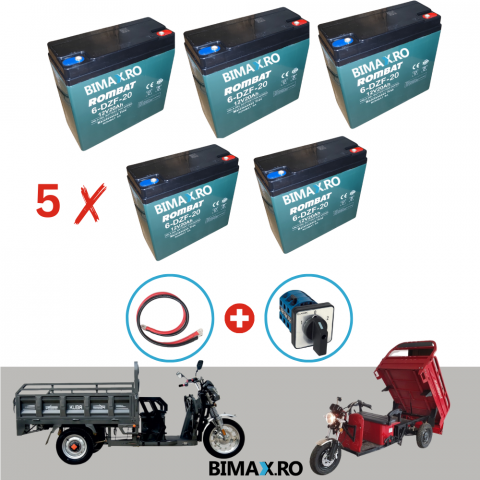 Kit-uri Marire autonomie - Kit marire autonomie tricicluri Cargo 60V, 20Ah Gel