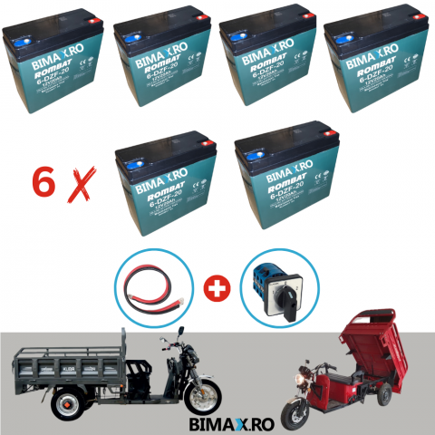 Kit-uri Marire autonomie - Kit marire autonomie tricicluri Cargo 72V, 20Ah Gel