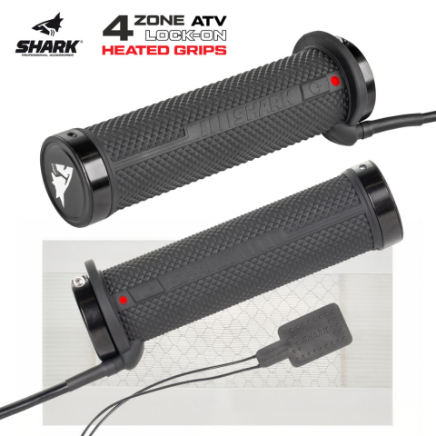 Mânere încălzite ATV SHARK 4ZONE Lock-On cu încălzitor de deget și încălzire șa, 12V [8]
