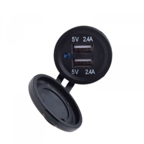 Diverse Electronice - Priza rotunda simpla 2xUSB (2.4A)