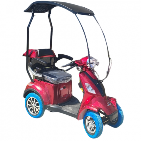 Tricicleta Electrica Adulti cu Cabina - Scuter electric 4 roti cu cabina, Rosu, 25km/h, 1000W, Model CL30