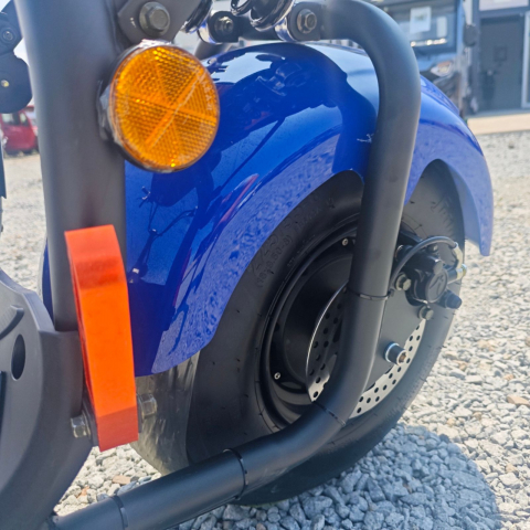 Scuter electric Harley CC10, motor 1500W, roti late, 25km/h fara permis, 2 locuri, Acumualtor Litiu, Autonomie max 50km, Portocaliu [5]
