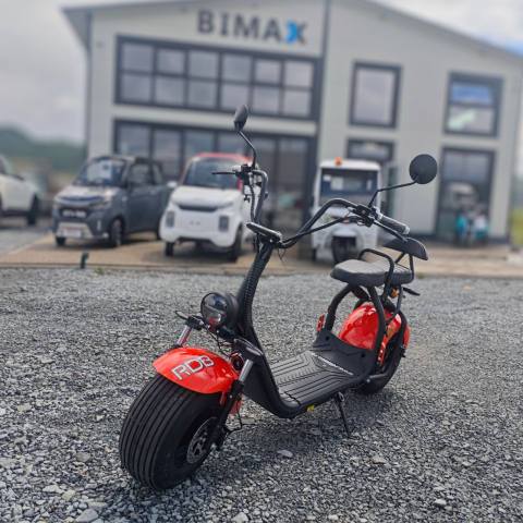 Scuter Electric 2 Roti - Scuter electric Harley CC10, motor 1500W, roti late, 25km/h fara permis, 2 locuri, Acumualtor Litiu, Autonomie max 50km, Portocaliu
