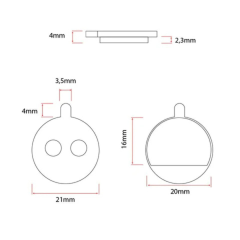 Set 2 perechi placute frana, 20mm diametru exterior [1]