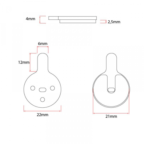 Set 2 perechi placute de frana din rasina, 22mm diametru, 34mm lungime totala, CT002-R [1]