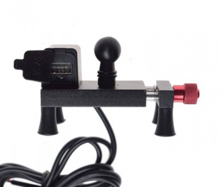 Suport telefon metal cu prindere ghidon - USB [2]