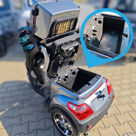 Tricicleta electrica VTA VM4 MOBILITY, cu far LED, motor 1000W, cutie portbagaj cu cheie, fara permis, 25km/h [18]