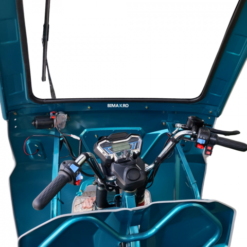 Triciclu Electric cu cabina, Fara Permis (25km/h), Motor 1500W, autonomie max 70km, 72V 58Amperi, Bena Basculabila, Masa Maxima 603kg, Carte RAR inclusa, Kuba GL 35000 [6]