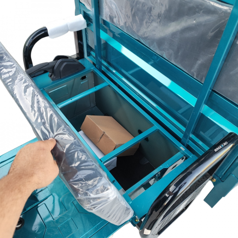 Triciclu Electric cu cabina, Fara Permis (25km/h), Motor 1500W, autonomie max 70km, 72V 58Amperi, Bena Basculabila, Masa Maxima 603kg, Carte RAR inclusa, Kuba GL 35000 [11]