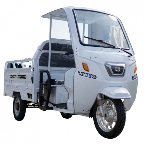 Triciclu Electric cu cabina, Fara Permis (25km/h), Motor 1500W, autonomie max 70km, 72V 58Amperi, Bena Basculabila, Masa Maxima 603kg, Carte RAR inclusa, Kuba GL 35000 [2]
