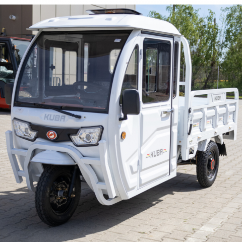 Vehicule electrice - Triciclu Electric utilitar cu cabina inchisa, Fara Permis (viteza max 25km/h), Kuba E-Kamyonet cu volan, autonomie max 70km, 72V 58Amperi, Bena Basculabila, Masa Maxima 676kg, Carte RAR inclusa