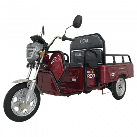 Vehicule electrice - Triciclu Electric cu remorca 1350W, Fara Permis (viteza max 25km/h), RDB L-KLASS 4, Omologata, CIV inclus