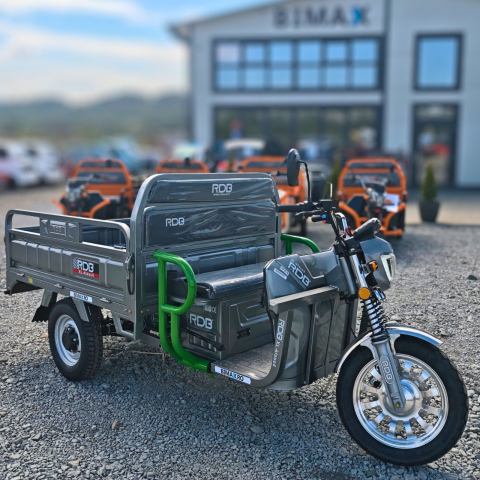 Vehicule electrice - Triciclu Electric cu remorca GRANDE 160x122cm, motor 4000W, Fara Permis, RDB XL-KLASS 4 GRANDE, Omologata, CIV inclus