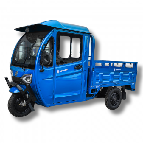 Triciclu electric cu Cabina inchisa, fara permis (25km/h), JP3000, cu ghidon, bena basculabila, autonomie max 42km,  masa maxima 621kg, Carte RAR (CIV) inclus [24]