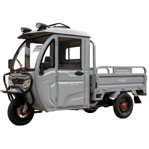 Triciclu Electric cu Cabina Inchisa - Triciclu Electric utilitar SKY VAN, model 2026 cu cabina, motor 3000W, Fara Permis (viteza max 25km/h), Carte RAR inclusa