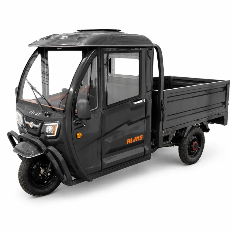 Tricicleta Electrica Adulti Fara Permis / Triciclu Electric Adulti - Triciclu Electric utilitar Ruris PILOT 40000C, model 2026 cu cabina, volan, Fara Permis (viteza max 25km/h), Carte RAR inclusa