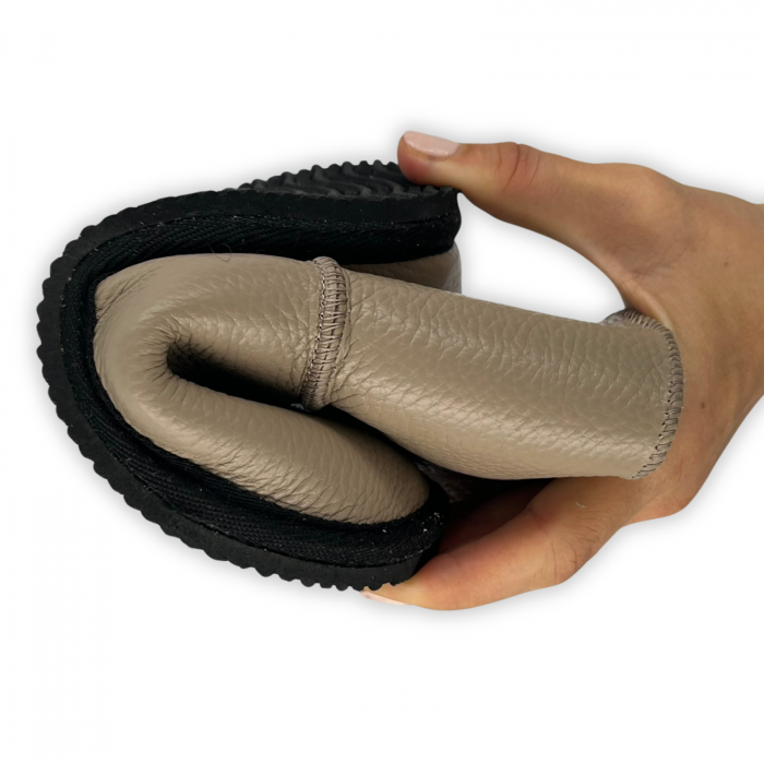 Ghete cu blana pentru copii, primii pasi, Piele Naturala, lana naturala de oi pe tricot, barefoot, Macco, Verde [7]