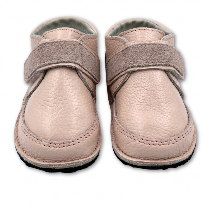 Ghete copii, primii pasi, Piele Naturala, brant lana naturala pe tricot, barefoot, Macco, Roz [3]
