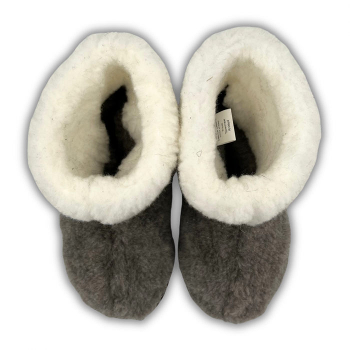 Cizme cu blana pentru copii, primii pasi, Piele Naturala, lana naturala de oi pe tricot, barefoot, Macco, Maro [6]