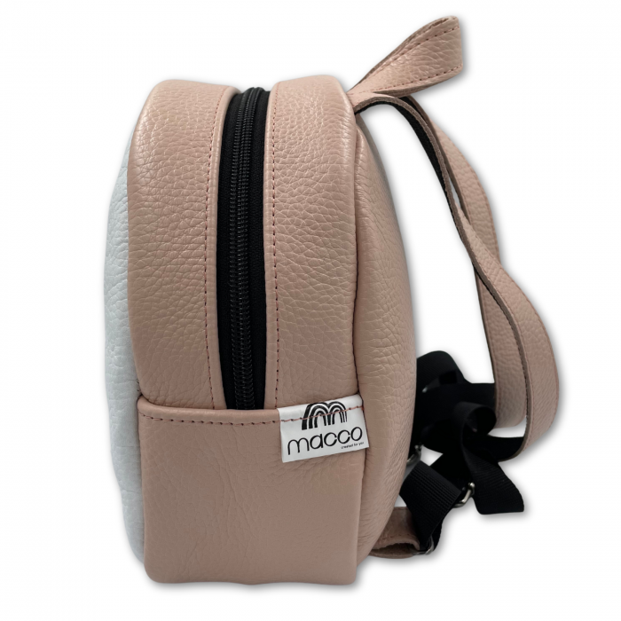 Rucsac copii, Piele Naturala, Macco, Unicorn,  Roz deschis/Alb [5]