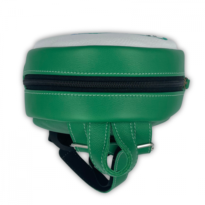 Rucsac copii, Piele Naturala, Macco, Dino, Verde/Alb [6]