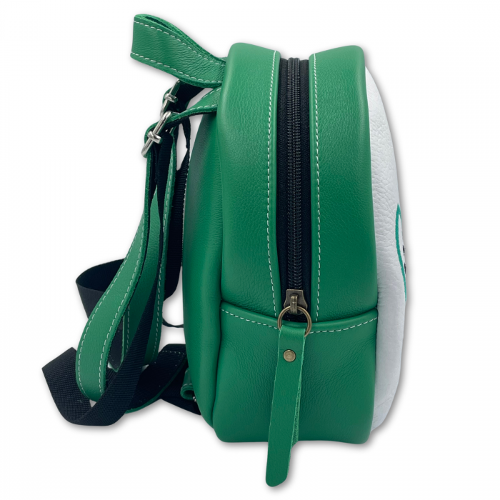 Rucsac copii, Piele Naturala, Macco, Dino, Verde/Alb [4]