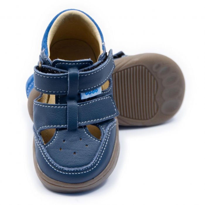 Sandale copii, Piele Naturala, barefoot, Dodo, Sunrise, Albastru inchis [3]