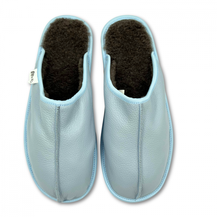 Cizme cu blana pentru copii, primii pasi, Piele Naturala, lana naturala de oi pe tricot, barefoot, Macco, Maro [4]