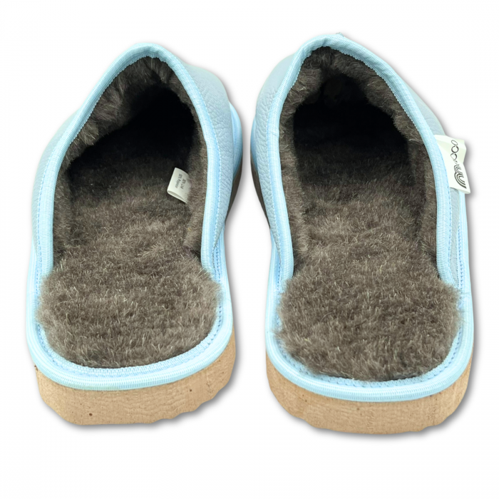 Cizme cu blana pentru copii, primii pasi, Piele Naturala, lana naturala de oi pe tricot, barefoot, Macco, Maro [6]
