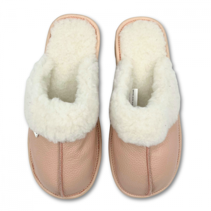 Cizme cu blana pentru copii, primii pasi, Piele Naturala, lana naturala de oi pe tricot, barefoot, Macco, Maro [7]