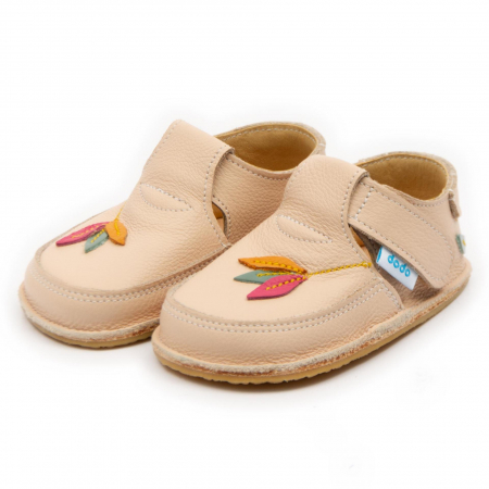 Pantofi primii pasi - Pantofi copii, primii pasi, Piele Naturala, barefoot, Dodo, Lalea, Crem