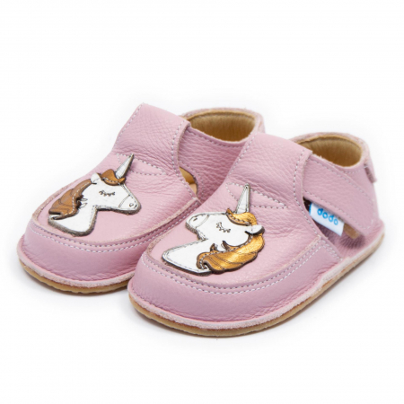 Pantofi primii pasi - Pantofi copii, primii pasi, Piele Naturala, barefoot, Dodo, Unicorn, Cameo