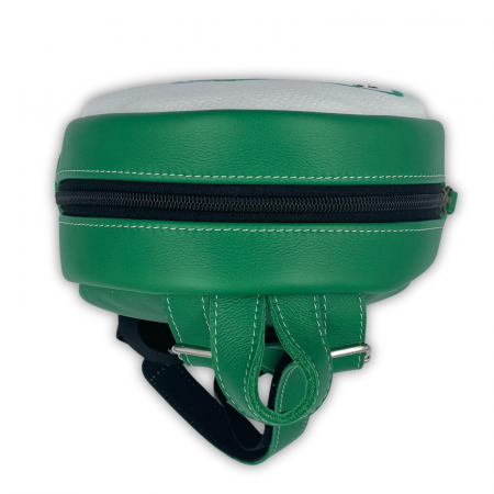 Rucsac copii, Piele Naturala, Macco, Dino, Verde/Alb [5]
