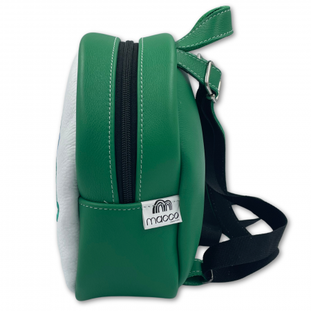 Rucsac copii, Piele Naturala, Macco, Dino, Verde/Alb [4]