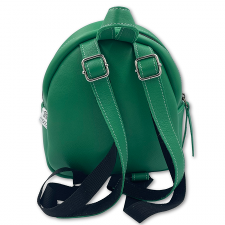Rucsac copii, Piele Naturala, Macco, Dino, Verde/Alb [1]
